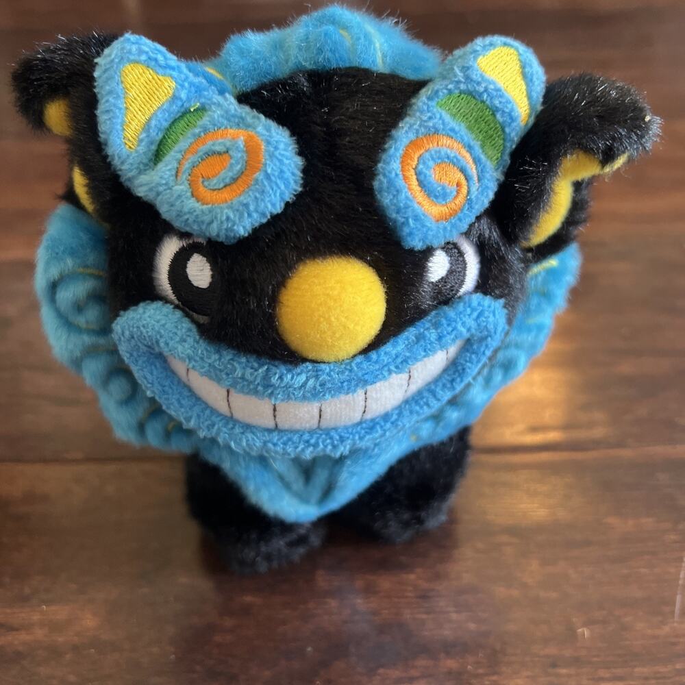 Chinese Foo Dog Lion Plush Black Blue Stuffed Toy New Year 6 inch Cute Okinawa